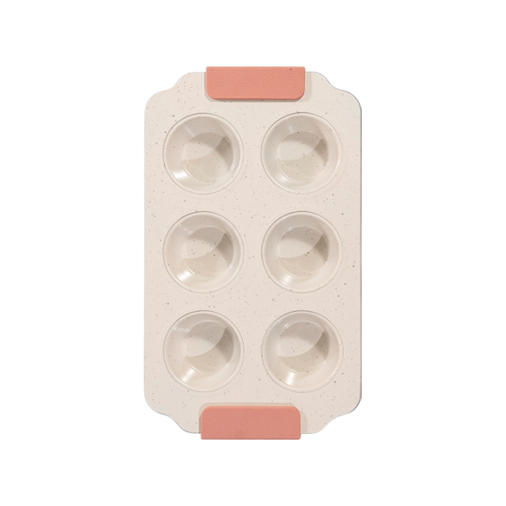 Molde de 6 muffins rosa